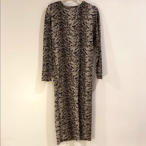 ZARA | Animal Print Long Sleeve Maxi Dress